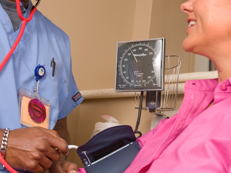 Medical professional reviewing documents